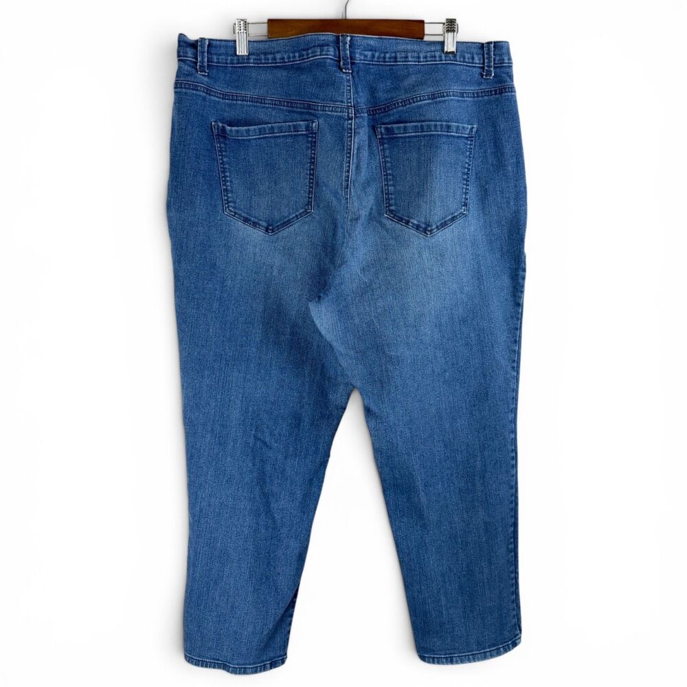 Gloria Vanderbilt Amanda Straight Jeans Womens 20W Blue Stretch Denim Pockets - Picture 4 of 10